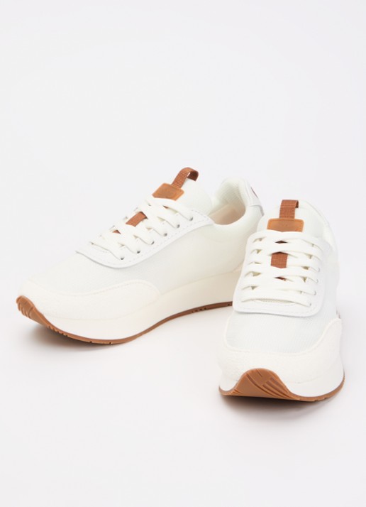 MaxMara Sneaker met details van suède - detail wit