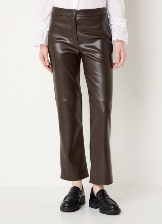 MaxMara Sublime high waist bootcut fit broek van imitatieleer