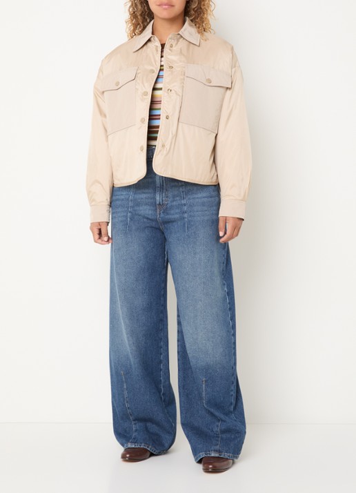 MaxMara Sughero reversible gewatteerd jack met waterafstotende coating - voorkant 2 zand