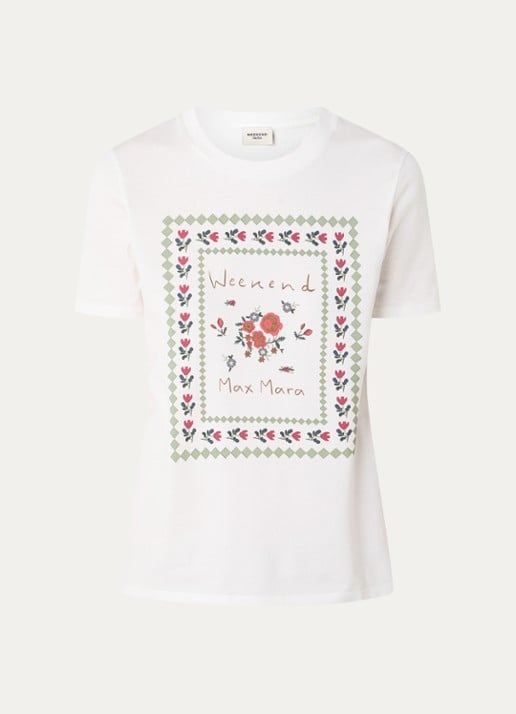 MaxMara T-shirt met logoprint - voorkant wit