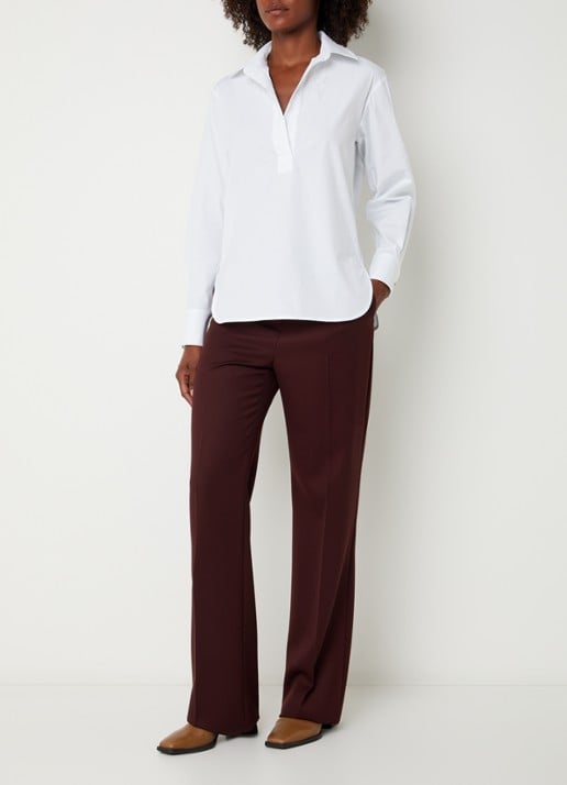 MaxMara Tuniek met V-hals - voorkant 3 wit