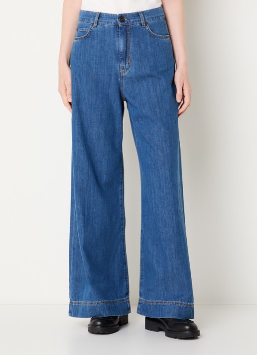 MaxMara Vega high waist wide leg jeans met medium wassing