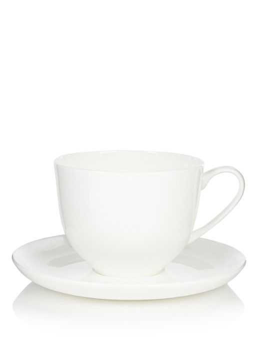 Maxwell & Williams Cashmere Mansion kop en schotel 25 cl - voorkant ivoor