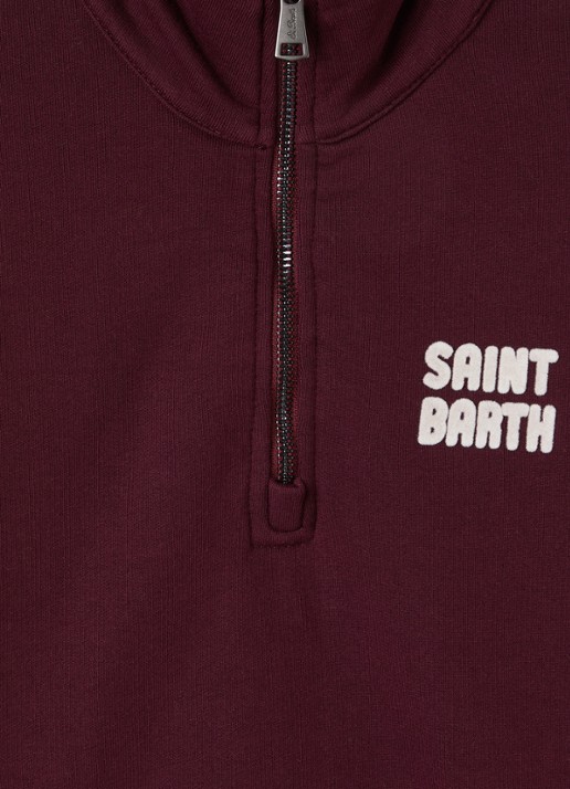 MC2 Saint Barth Eliade sweater met halve rits - detail 3 bordeauxrood
