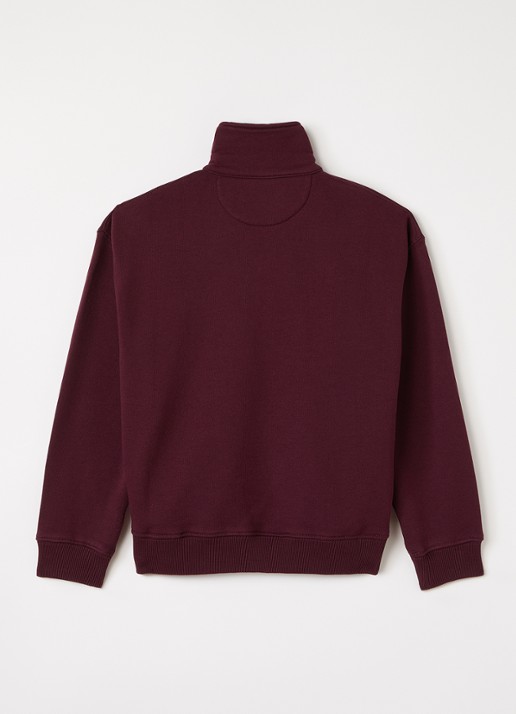 MC2 Saint Barth Eliade sweater met halve rits - voorkant 2 bordeauxrood