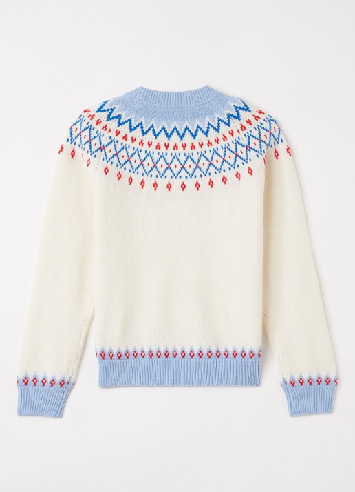 MC2 Saint Barth Kyla Nordic fijngebreide trui in kasjmierblend - voorkant 2 blauw