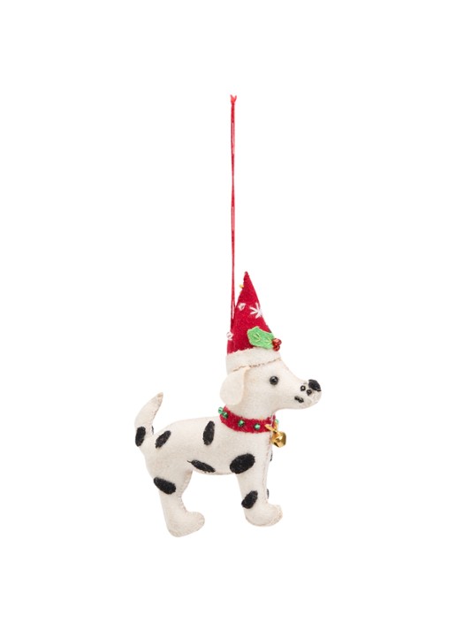 Meander Hond met trui en kerstmuts kersthanger 12 cm