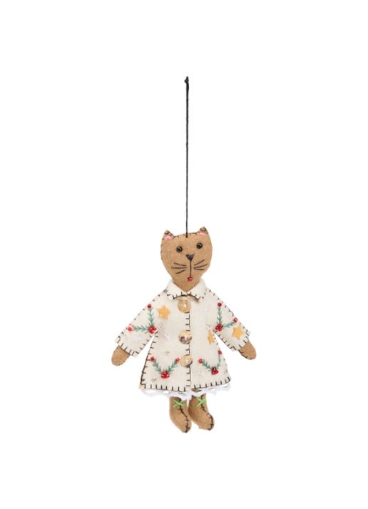 Meander Kat met Kerstjurk 14 cm