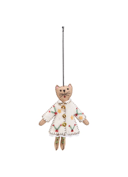 Meander Kat met Kerstjurk 14 cm