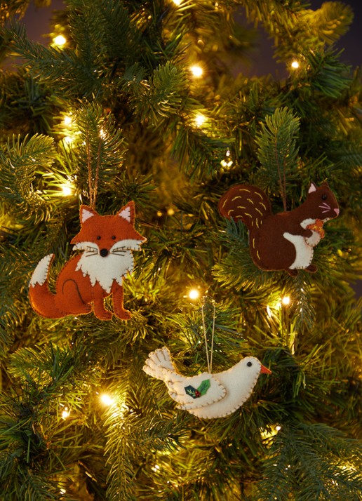 Meander Kerst duif kersthanger 7 cm - voorkant 3 wit