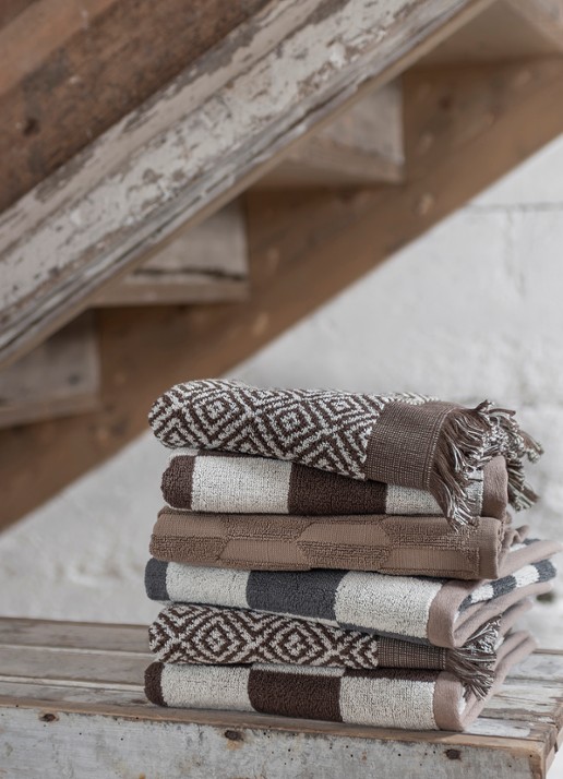 Mette Ditmer Morocco badhanddoek - 550 gr/m2 - 90 x 50 cm - detail 3 chocoladebruin