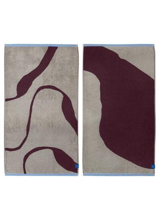 Mette Ditmer Nova Arte gastendoek - 55 x 40 cm set van 2 - voorkant 2 bordeauxrood
