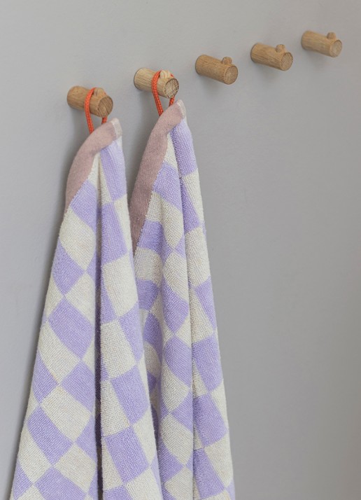 Mette Ditmer Retro gastendoek set van 2 - 40 x 55 cm - voorkant 3 lila