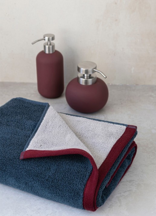 Mette Ditmer Soft gastendoek - 55 x 40 cm set van 2 - voorkant 3 donkerblauw