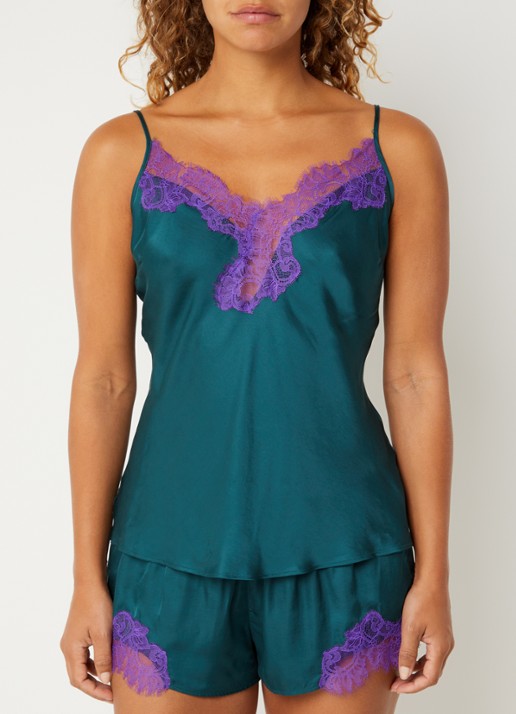 Mey Camisole pyjamatop - voorkant 4 donkergroen