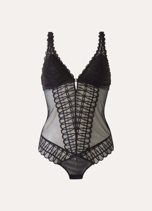 Mey Captivating body van kant - voorkant zwart