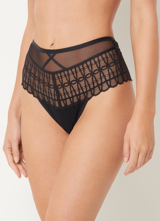 Mey Captivating shorty van kant met mesh - voorkant 3 zwart
