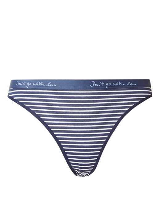 Mey Co string met streepdessin - voorkant 3 blauw