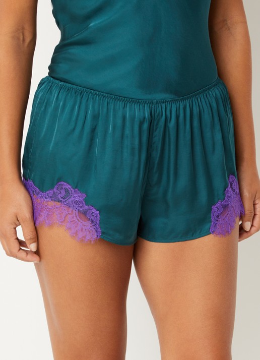 Mey French Knicker loose fit korte pyjamabroek - voorkant 4 donkergroen
