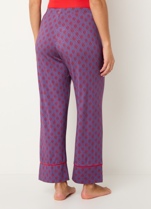 Mey High waist wide fit pyjamabroek met print - achterkant paars