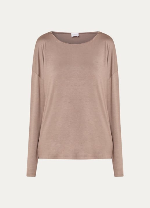 Mey Longsleeve met boothals - voorkant taupe