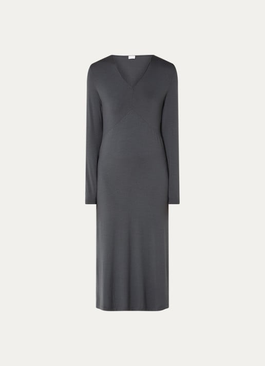 Mey Pure Chic nachthemd met V-hals - voorkant antraciet