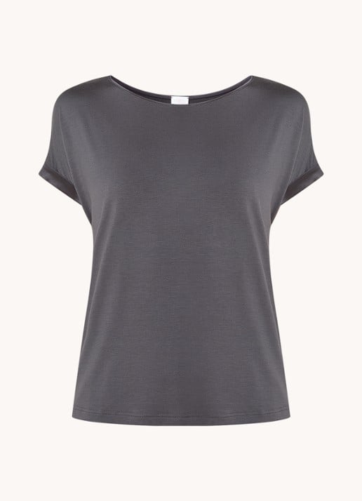 Mey Pyjamatop met contrast - voorkant middengrijs