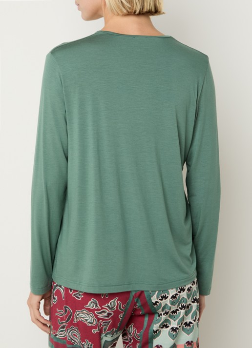 Mey Pyjamatop met V-hals - achterkant 2 zeegroen