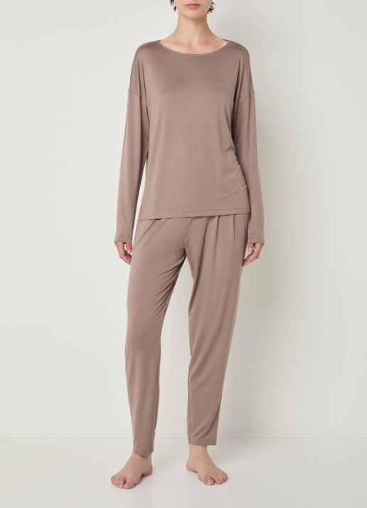 Mey Straight fit pyjamabroek - voorkant 4 taupe
