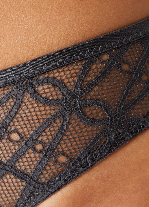 Mey Tanga met kant - detail 4 donkergrijs