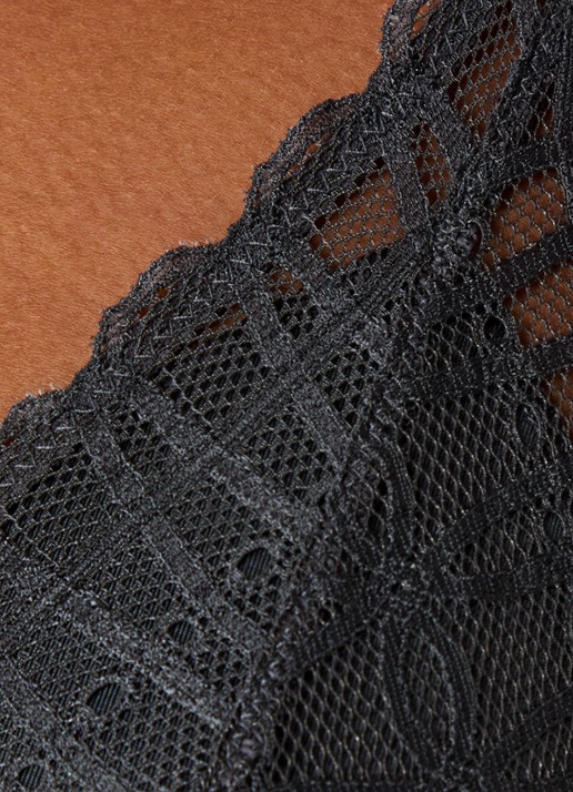 Mey Voorgevormde bralette met overlay van kant - detail 3 donkergrijs