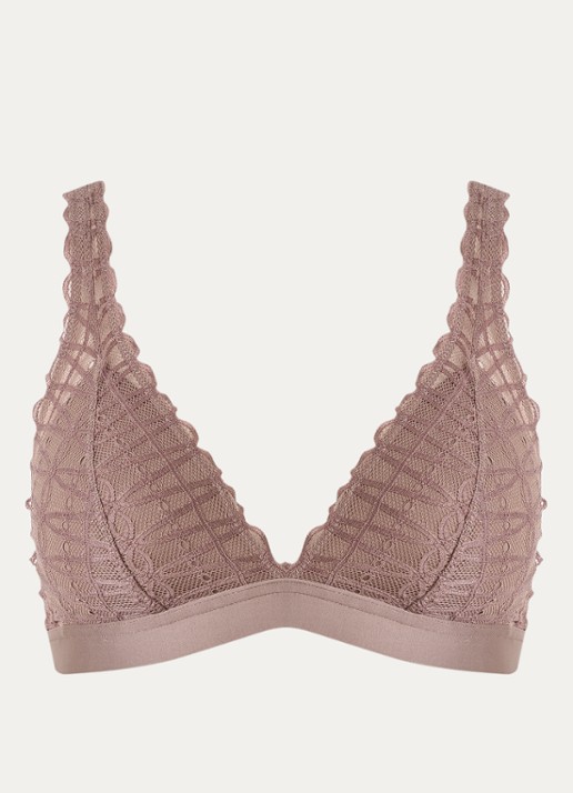 Mey Voorgevormde bralette met overlay van kant - voorkant 4 lichtbruin
