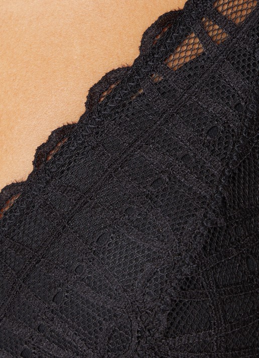 Mey Voorgevormde plunge bh met overlay van mesh - detail 5 zwart