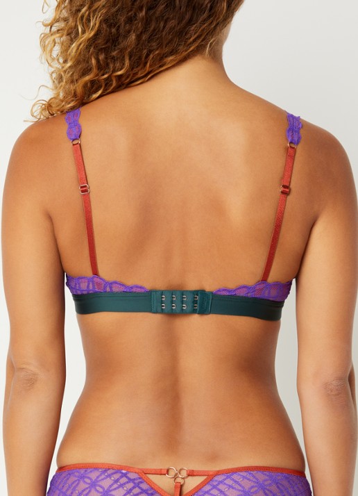 Mey Voorgevormde plunge bh met overlay van mesh - achterkant 3 paars