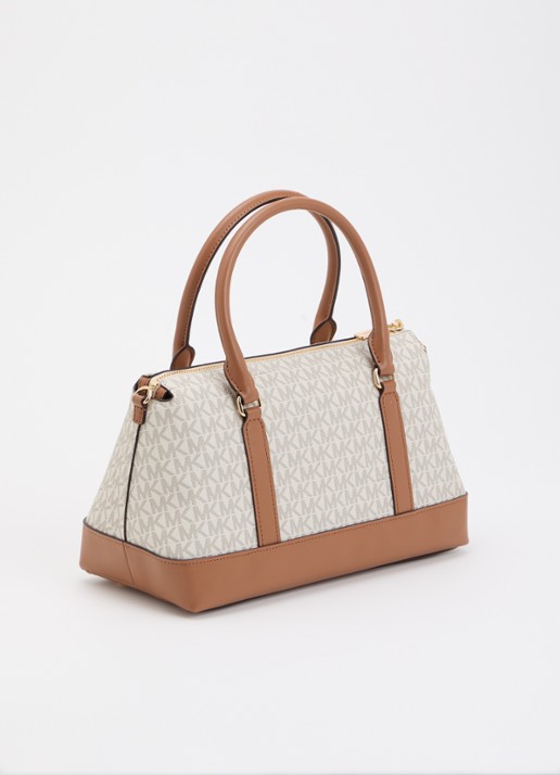 Michael Kors Andie handtas met logoprint en afneembare schouderriem - achterkant gebroken wit
