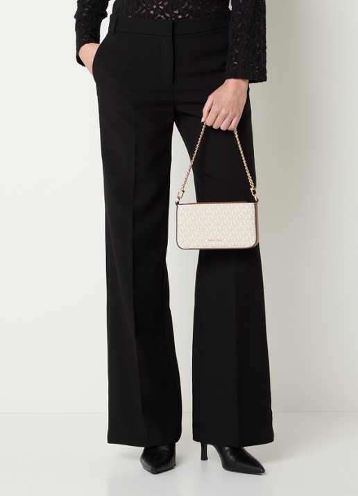 Michael Kors Bryant crossbodytas met logoprint en afneembare schouderriem  - voorkant 4 gebroken wit