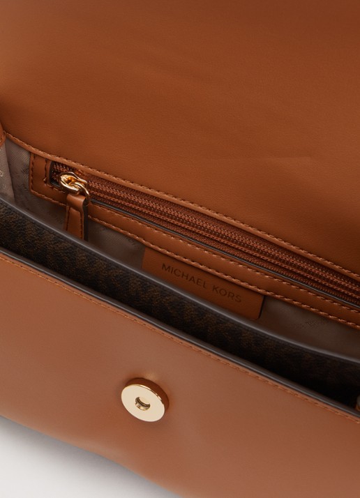 Michael Kors Claire Large schoudertas met logoprint - detail bruin