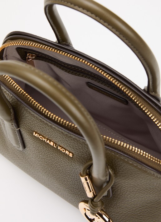 Michael Kors Freddie Dome crossbodytas met tasbedel  - detail olijfgroen