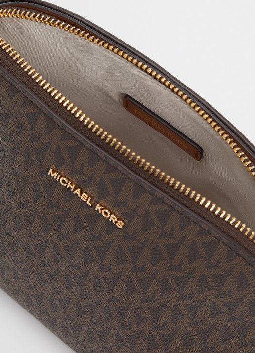 Michael Kors Freddie Small crossbodytas met logoprint en verstelbare schouderriem - detail 2 donkerbruin