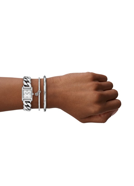 Michael Kors Georgie horloge en armbanden set van 3 MK7657SET - detail 5 zilver
