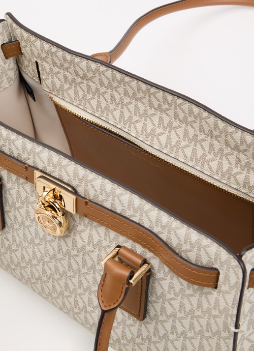 Michael Kors Hamilton schoudertas met logoprint - detail 3 bruin