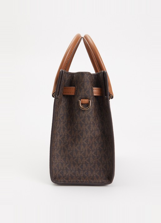 Michael Kors Hamilton Small handtas met afneembare schouderriem - detail 2 donkerbruin