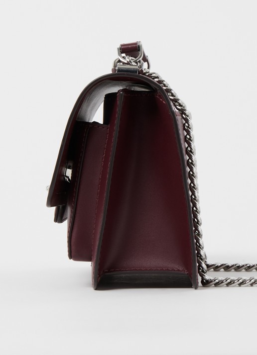 Michael Kors Heather Large schoudertas van leer - detail 6 bordeauxrood