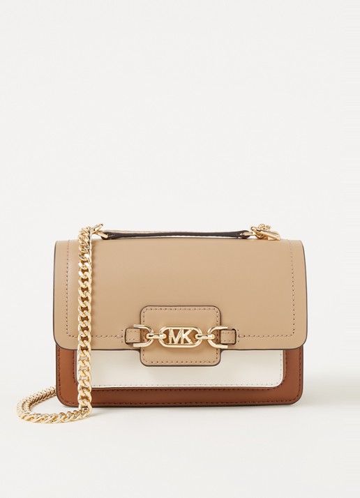 Michael Kors Heather XS schoudertas van leer - voorkant bruin