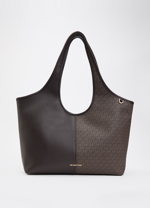 Michael Kors Henly Large shopper met logoprint - voorkant chocoladebruin