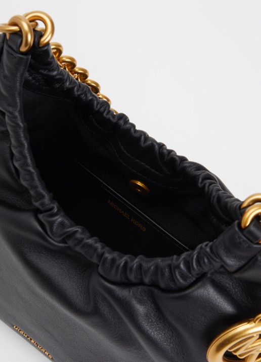 Michael Kors Indie Medium schoudertas met logo - detail zwart