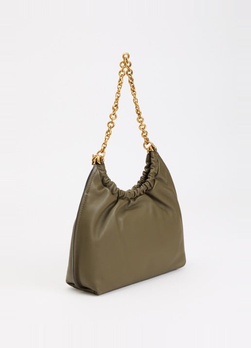 Michael Kors Indie Medium schoudertas met logo - achterkant mosgroen