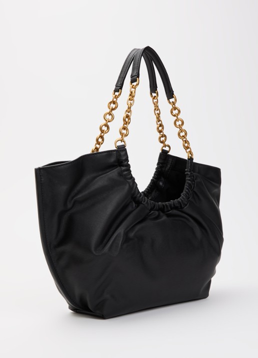 Michael Kors Indie schoudertas van leer - achterkant 4 zwart