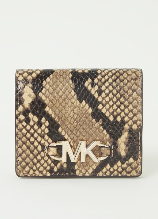 Michael Kors Izzy Small portemonnee van leer met logo - voorkant camel