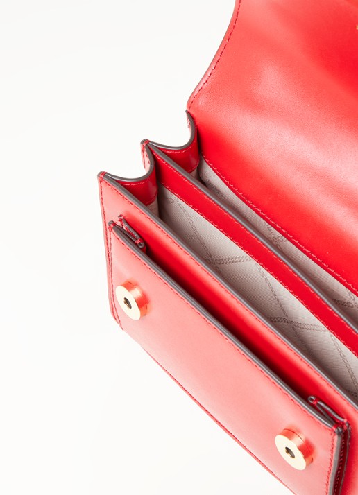 Michael Kors Jade XS schoudertas van leer - detail 2 vuurrood